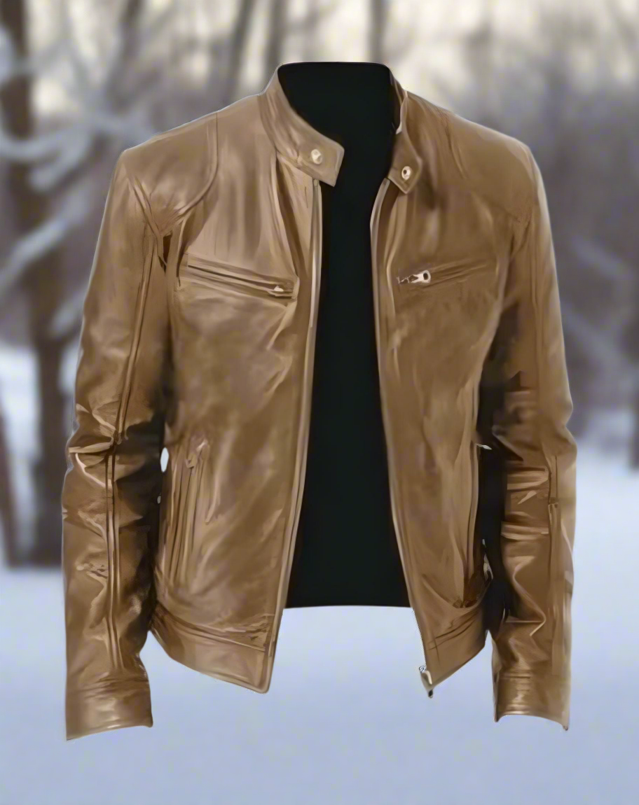 Comfortable, durable and stylish leather jacket for men-tidenox
