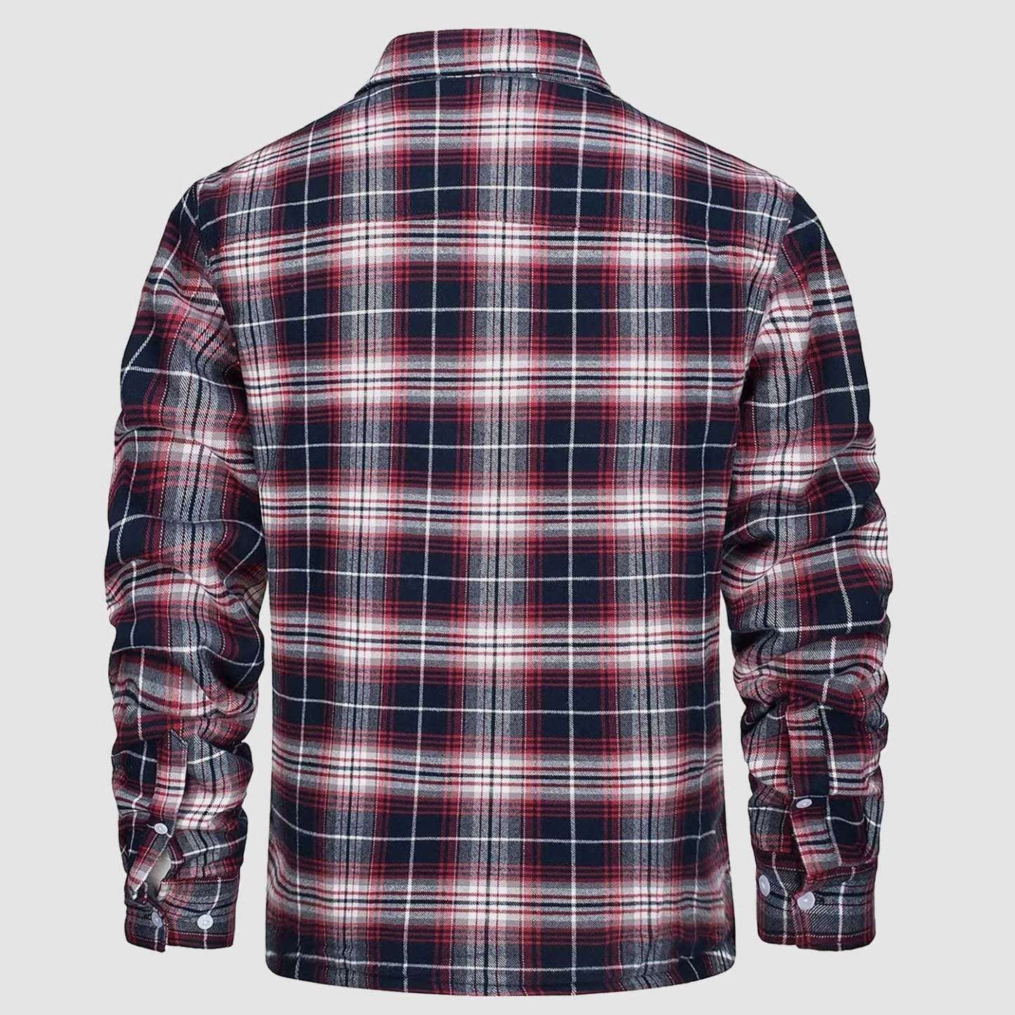 Men's Flannel Shirt Jacket - Fleece Lined Cotton Winter Coat-tidenox