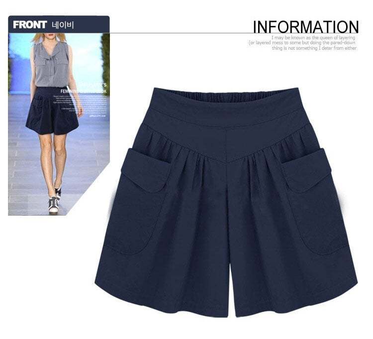 Women Beach Casual Hot Shorts with Elastic Waistband-tidenox