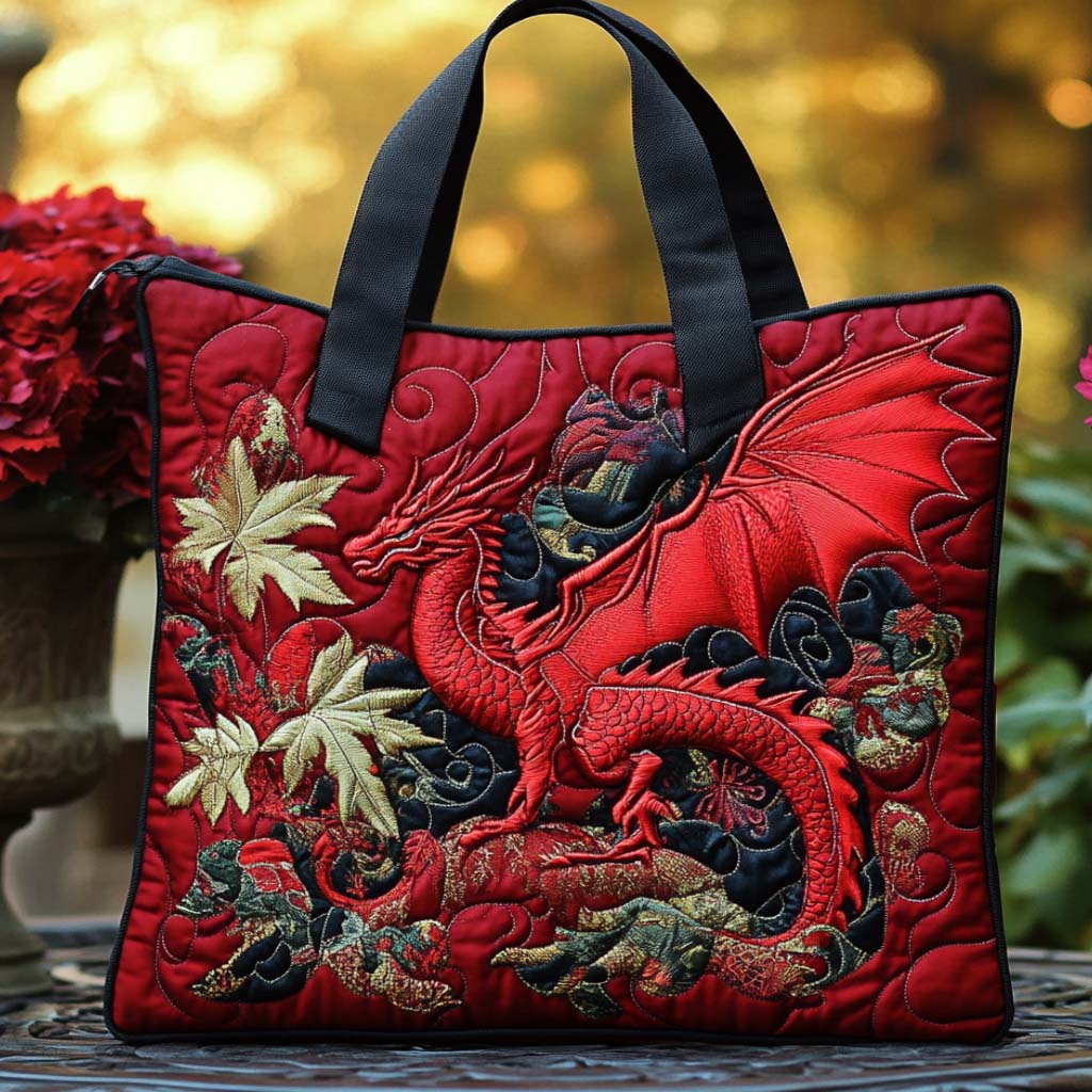 Celestial Dragon Flight Quilted Tote Bag NCU0NT8443-tidenox