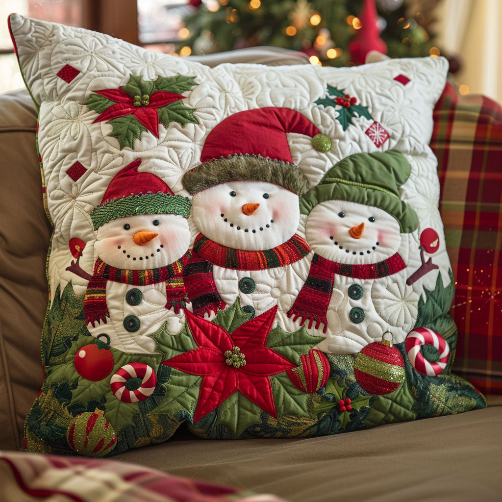 Snowman Smile CW0110080CL Quilt Pillow Case-tidenox