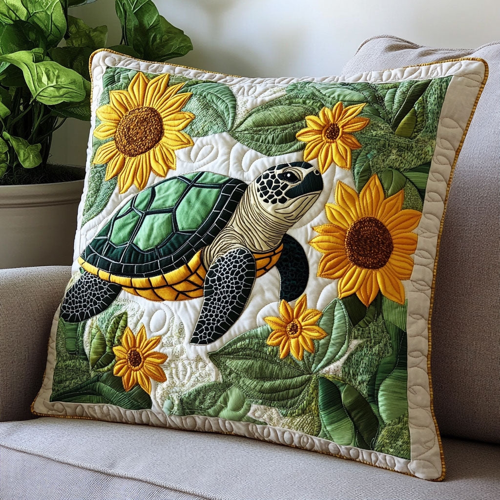 Turtle Sunflower CW0207048CL Quilt Pillow Case-tidenox