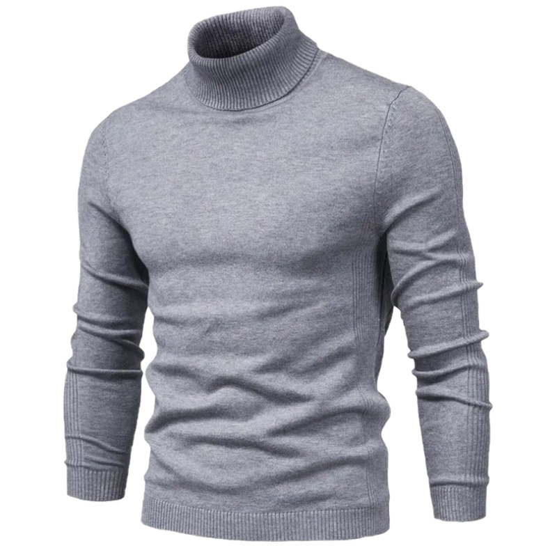 Men's Turtleneck Basic Cashmere Base Sweater-tidenox