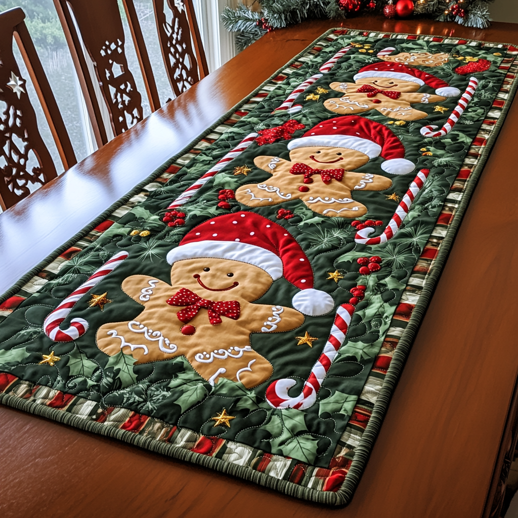 Gingerbread Whimsy Quilted Table Runner NCU0DK1434-tidenox