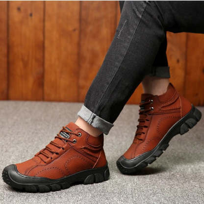 Men Orthopedic Snow Boots Plush Outdoor Ankle Winter Shoes-tidenox