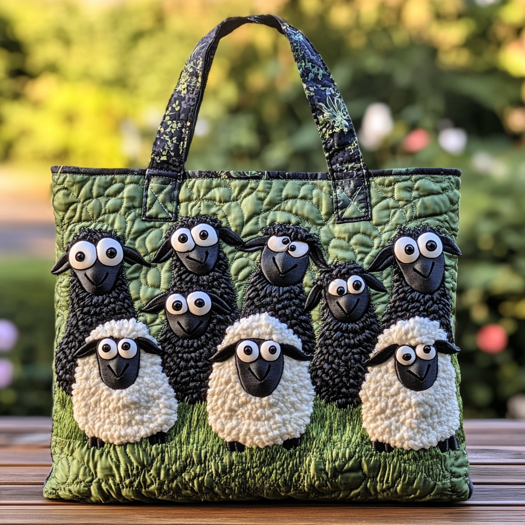 Quiet Sheep Quilted Tote Bag NCU0DK9017-tidenox
