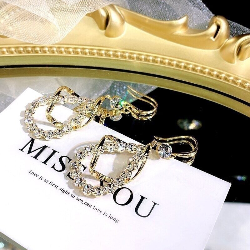 Water Drop Tassel Earrings-tidenox