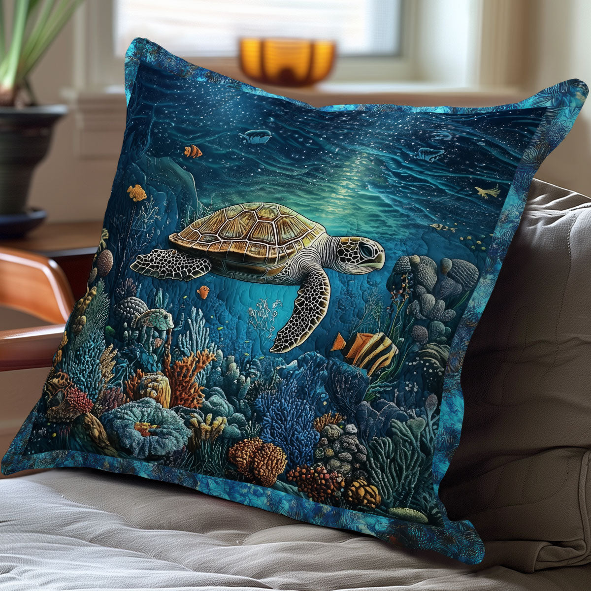 Turtle Garden WN2006058CL Quilt Pillow Case-tidenox