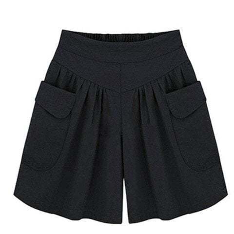 Women Beach Casual Hot Shorts with Elastic Waistband-tidenox