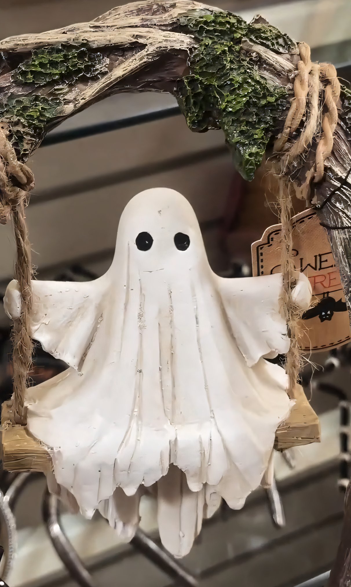 🔥Early Halloween Offer👻2025 Ingredientp®Swinging Shadows: Ghost on a Tree Swing-Whimsical Ghost on a Swing Decoration-tidenox