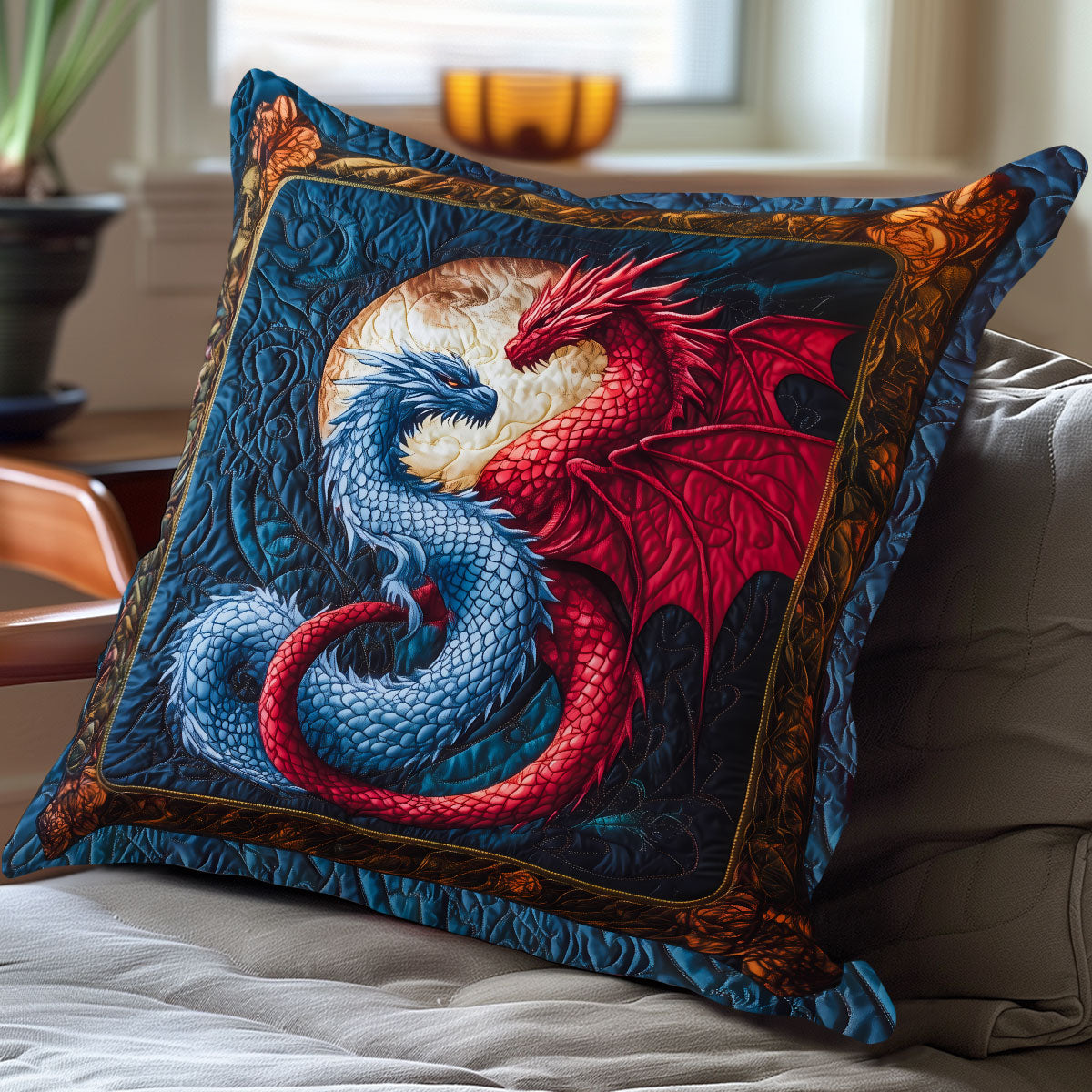 Moonlit Dragon WN2006060CL Quilt Pillow Case-tidenox