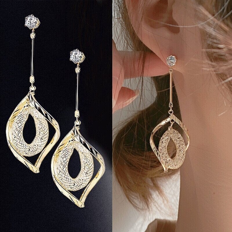 Rhombus Earrings with Diamonds-tidenox