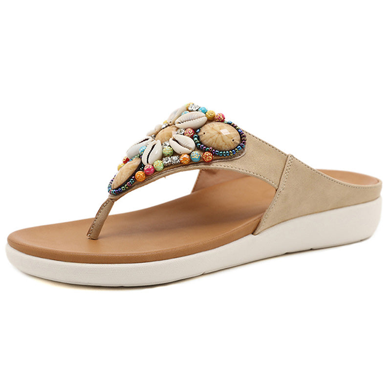 Women's Retro Non-slip Open Toe Flip Flops - SIKETU-tidenox