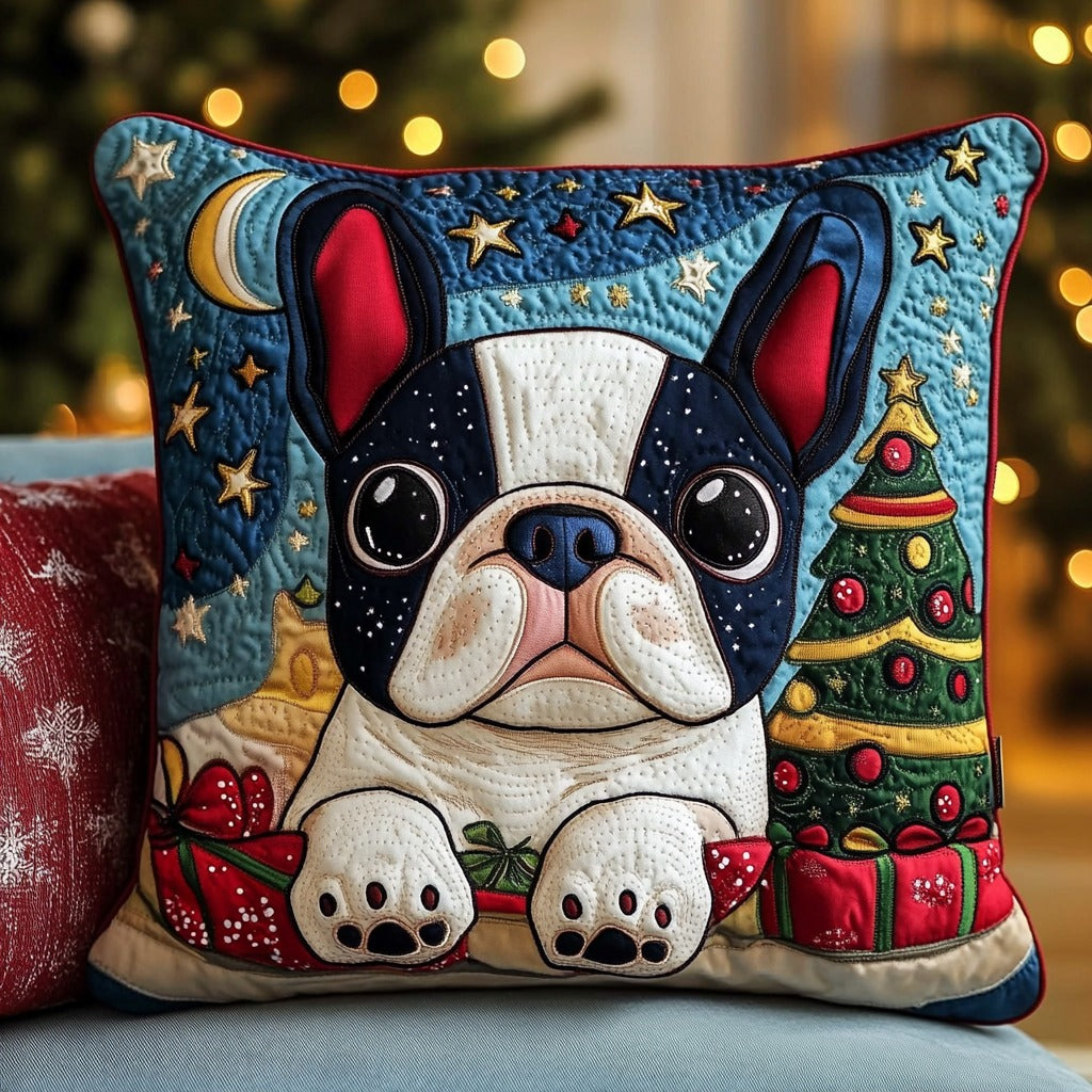 French Bulldog In Christmas XR0711002CL Quilt Pillow Case-tidenox