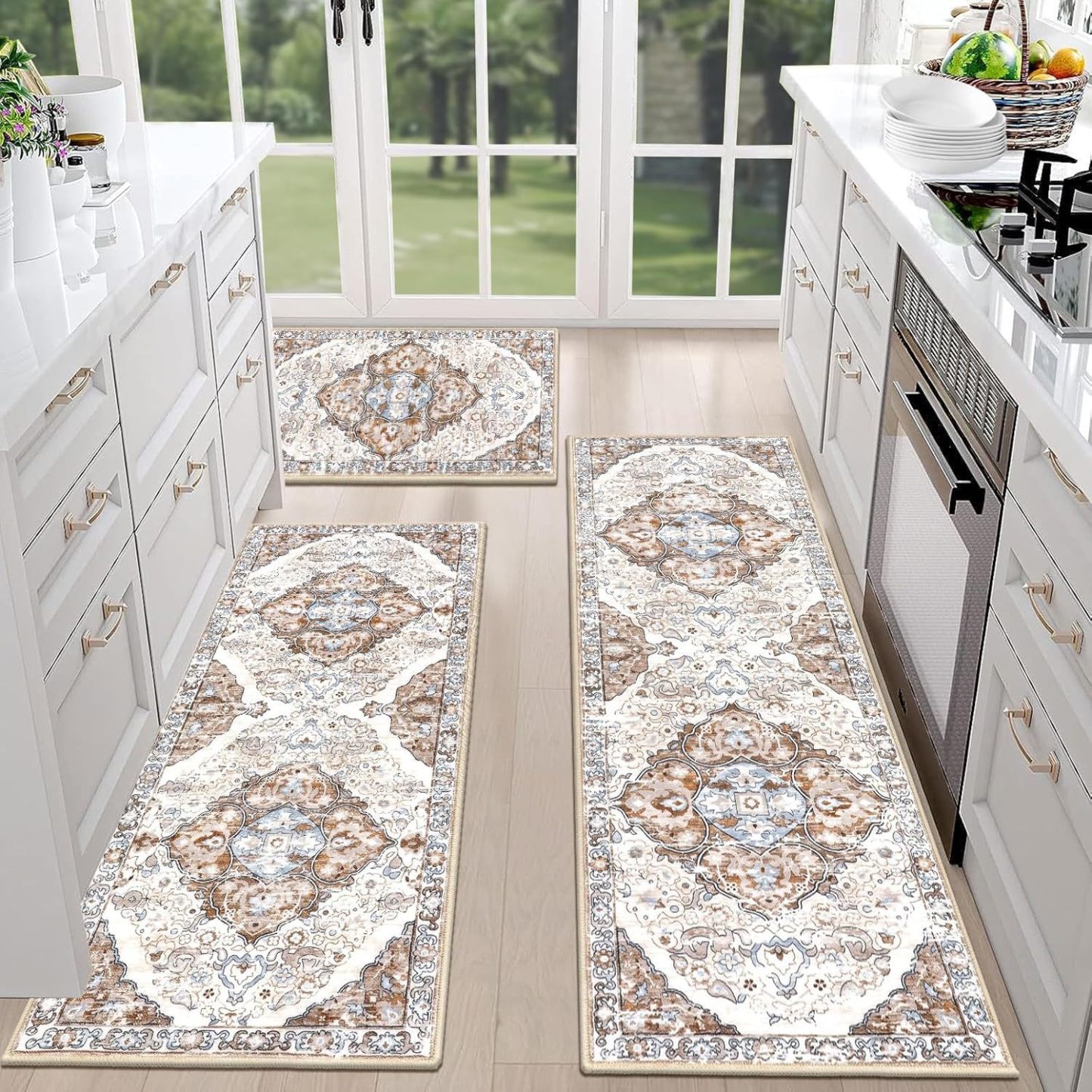 💖💖Boho Washable Kitchen Rugs Sets of 3 - Non Slip Kitchen Rugs