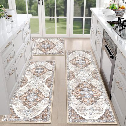💖💖Boho Washable Kitchen Rugs Sets of 3 - Non Slip Kitchen Rugs