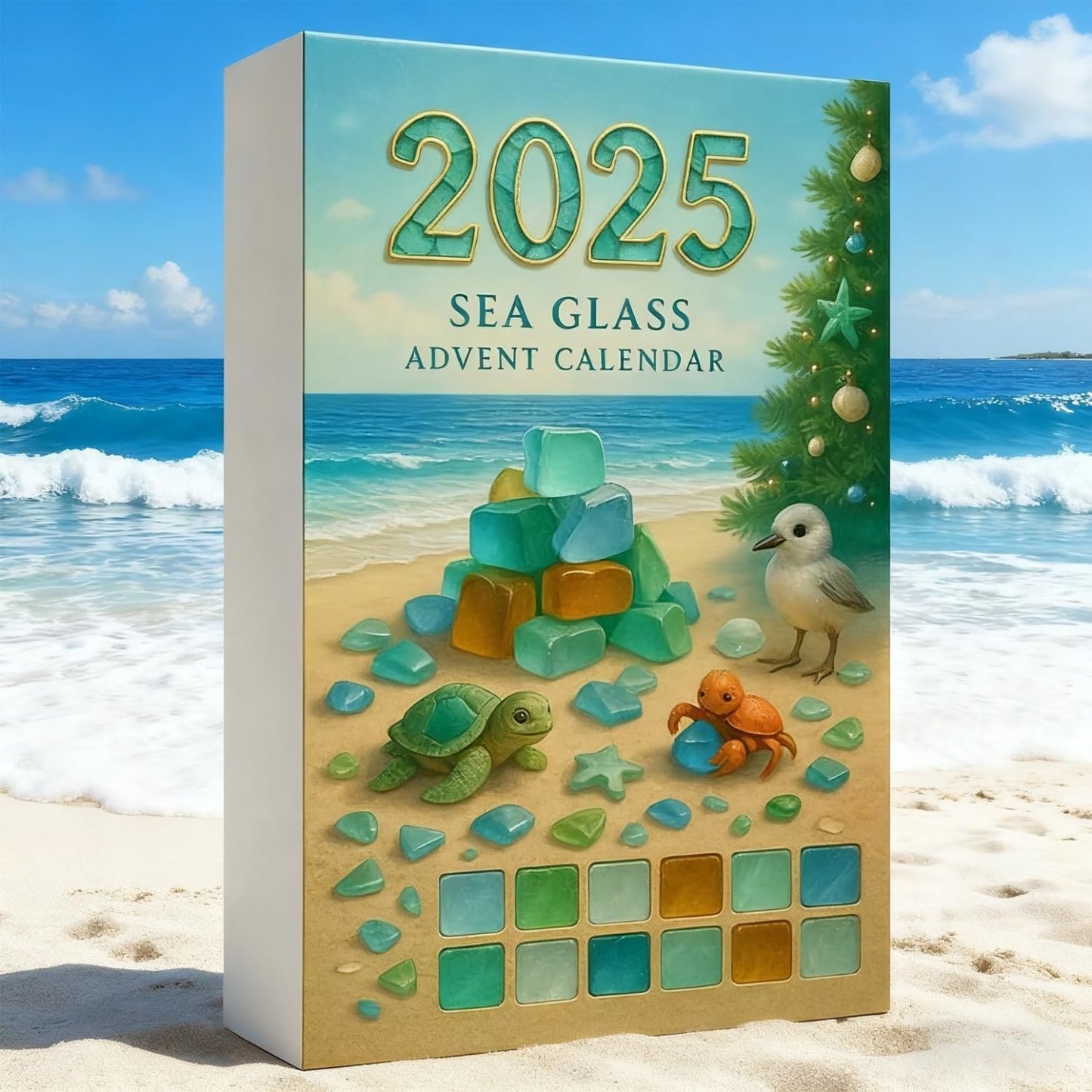 🌊Sea Glass Christmas Tree Advent Calendar | A surprise behind each door😲🎁-tidenox