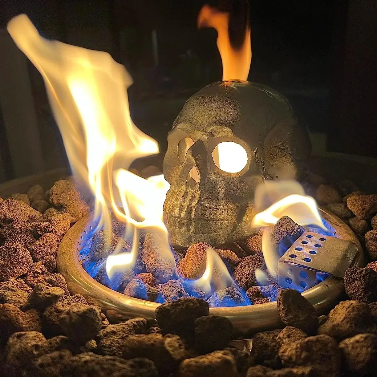 Ceramic Fireproof Fire Pit Skull💀 🎃2025 Halloween Hot Sale🔥-tidenox