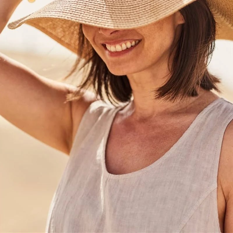 🔥Women's Sleeveless Cotton And Linen Dress-tidenox