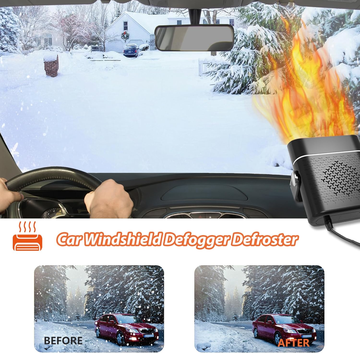 🎉Black Friday Deal Only 12.99🔥New Upgrade Portable Car Heater, 60s Fast Demisting Defroster-tidenox
