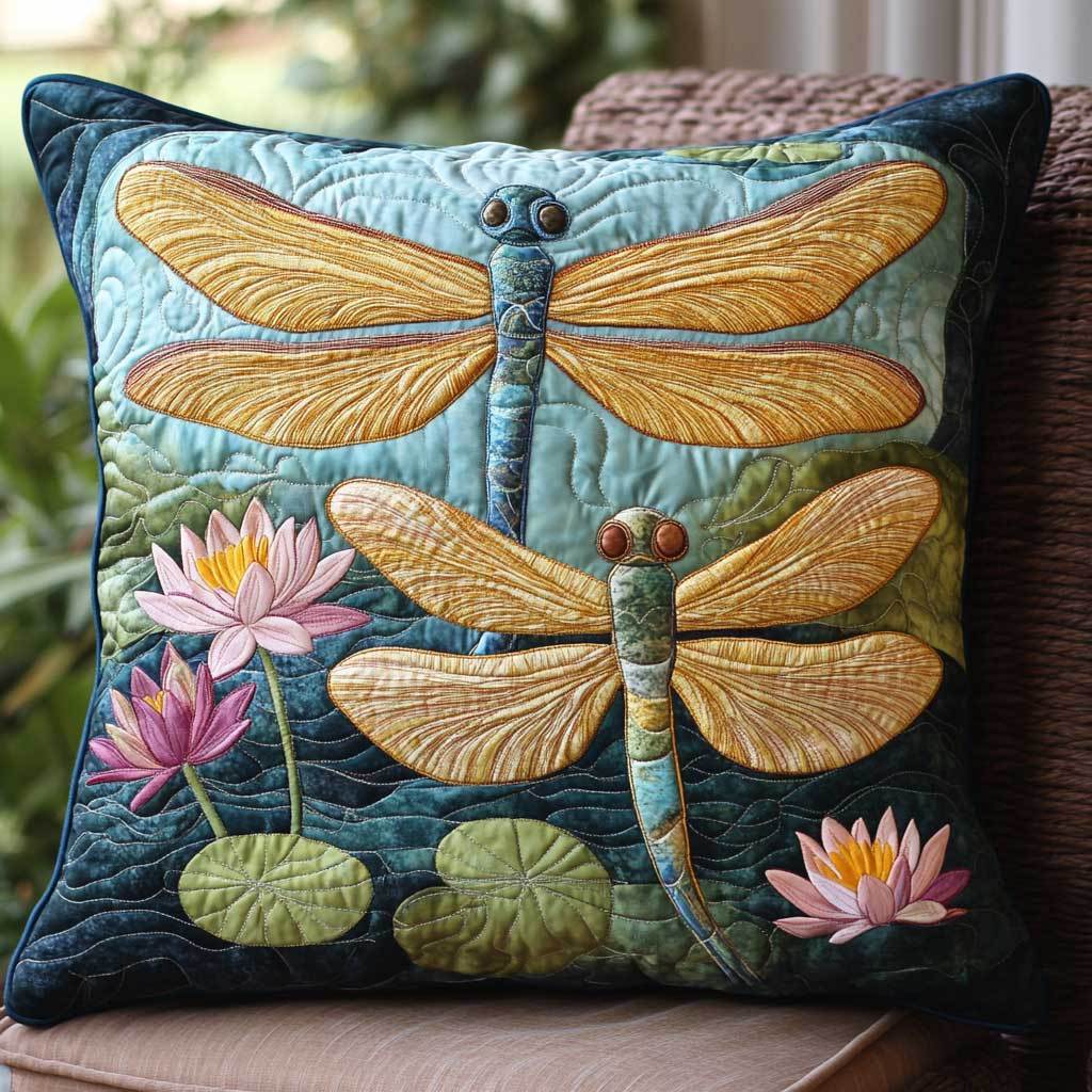 Water Lily Dragonfly WP2502082CL Quilt Pillow Case-tidenox