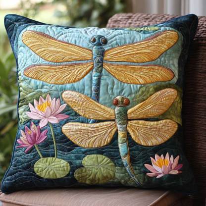 Water Lily Dragonfly WP2502082CL Quilt Pillow Case-tidenox