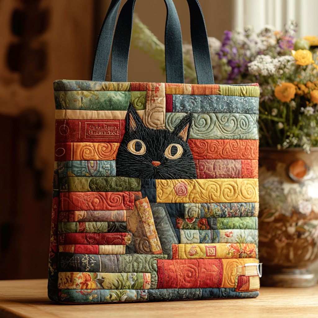 The Watchful Cat Quilted Tote Bag NCU0PT8896-tidenox