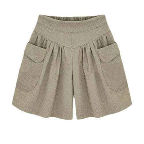 Women Beach Casual Hot Shorts with Elastic Waistband-tidenox