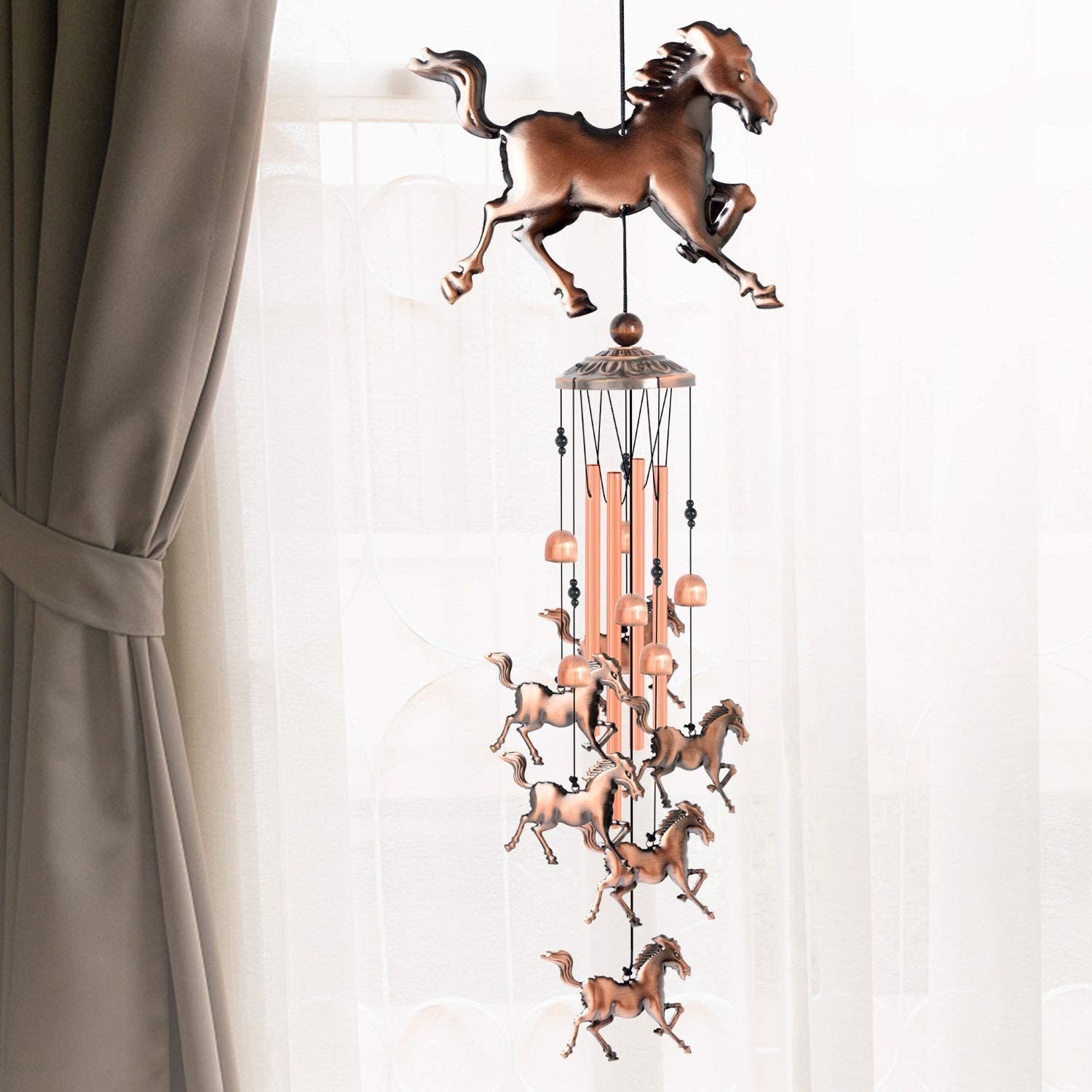 Pure hand-made Copper Horse wind chimes-tidenox