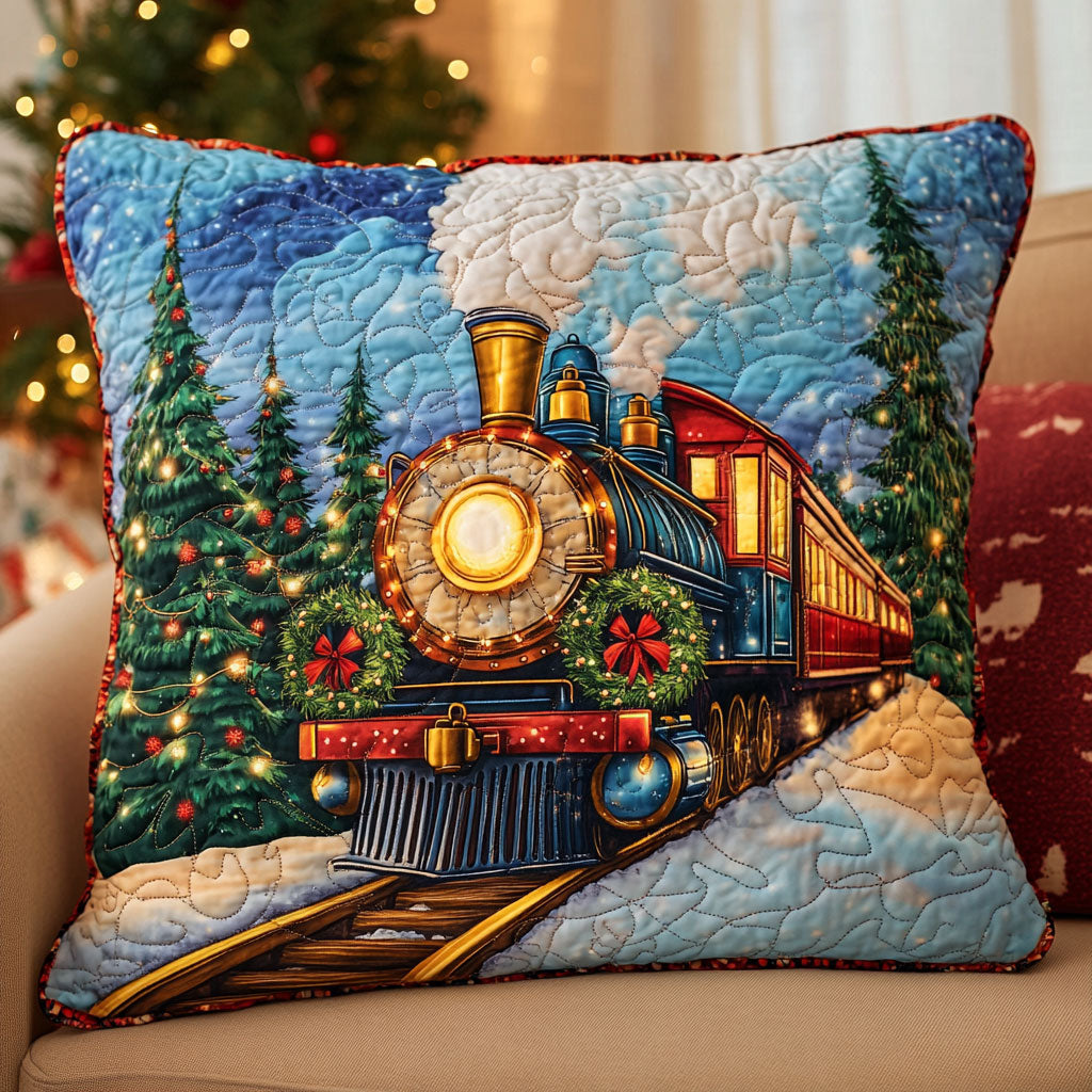 Festive Train CW0110064CL Quilt Pillow Case-tidenox