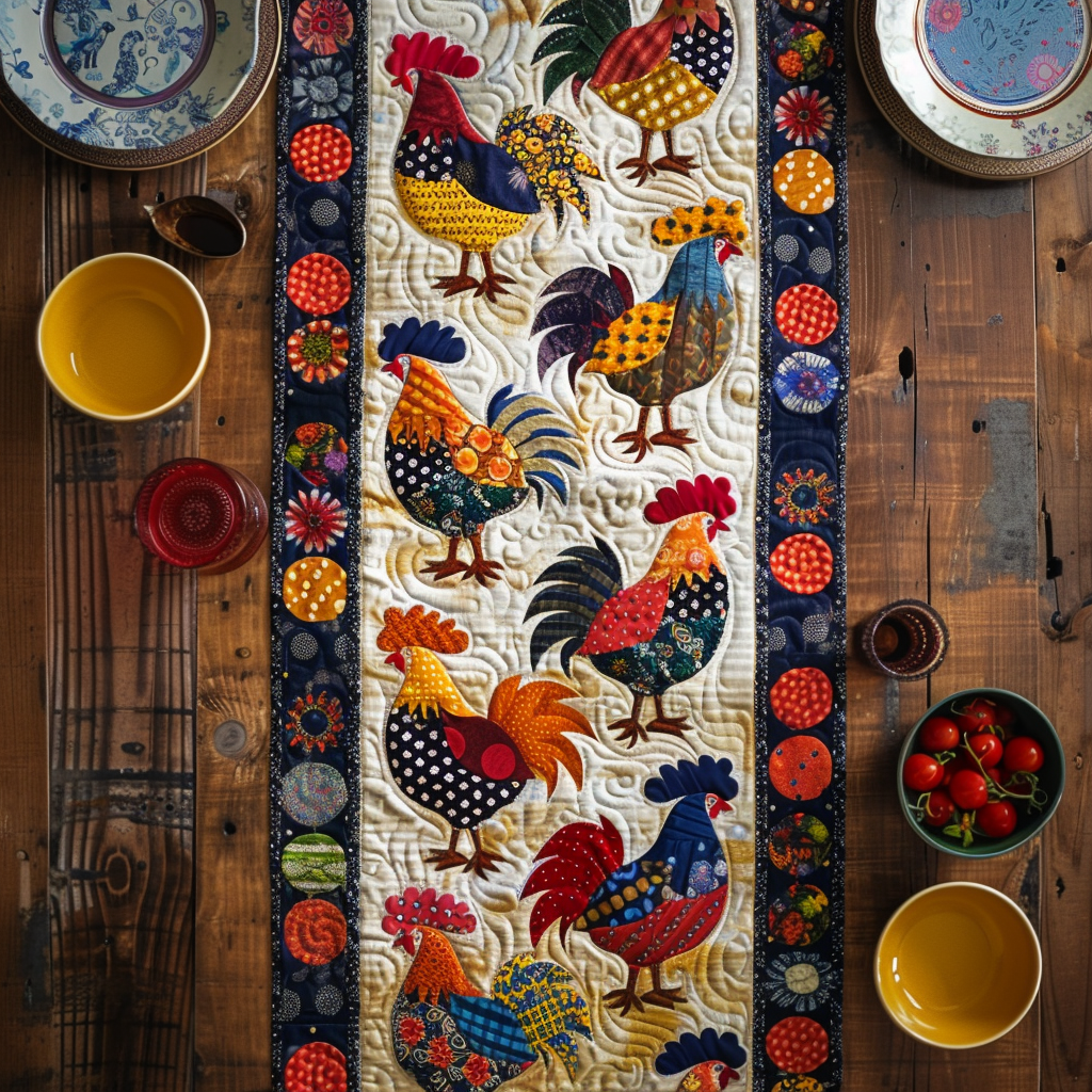 Charming Chicks Quilted Table Runner NCU0TH329-tidenox