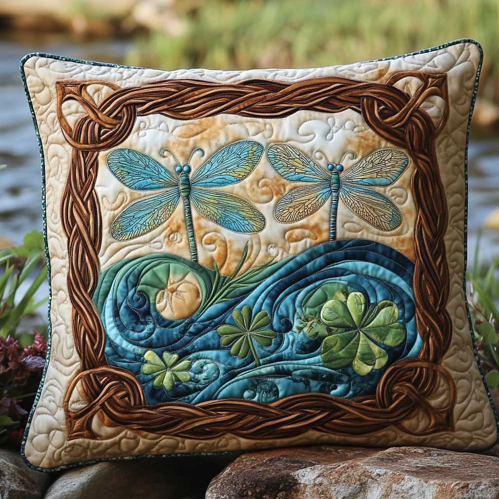 Dragonfly Clovers WP2502064CL Quilt Pillow Case-tidenox
