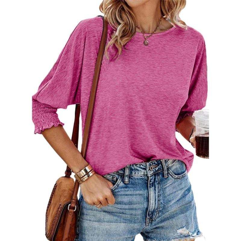 Women's 2025 Fashion Tops 3/4 Sleeve T-Shirts Cute Crewneck Basic Business Tees