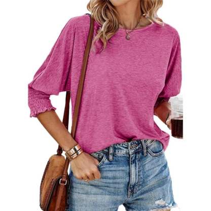 Women's 2025 Fashion Tops 3/4 Sleeve T-Shirts Cute Crewneck Basic Business Tees