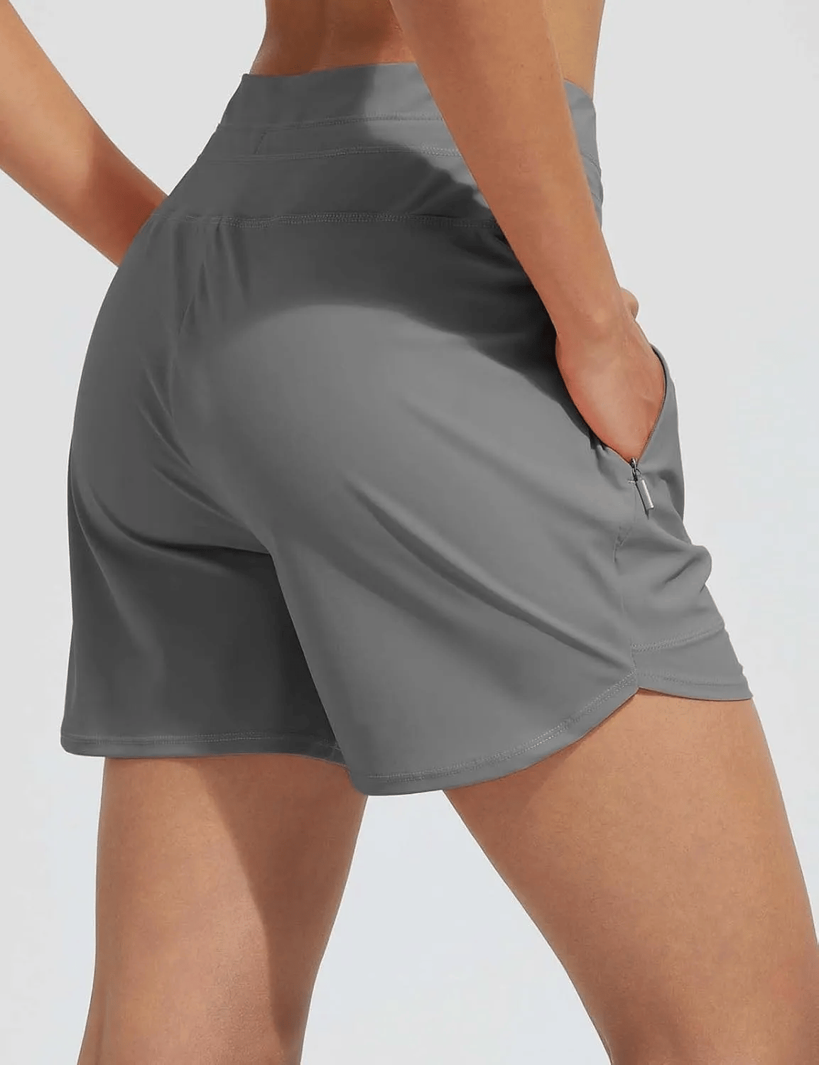 Women's 5" Swim Board Shorts High Waisted Quick Dry Swimsuit Swimming Bottoms-tidenox