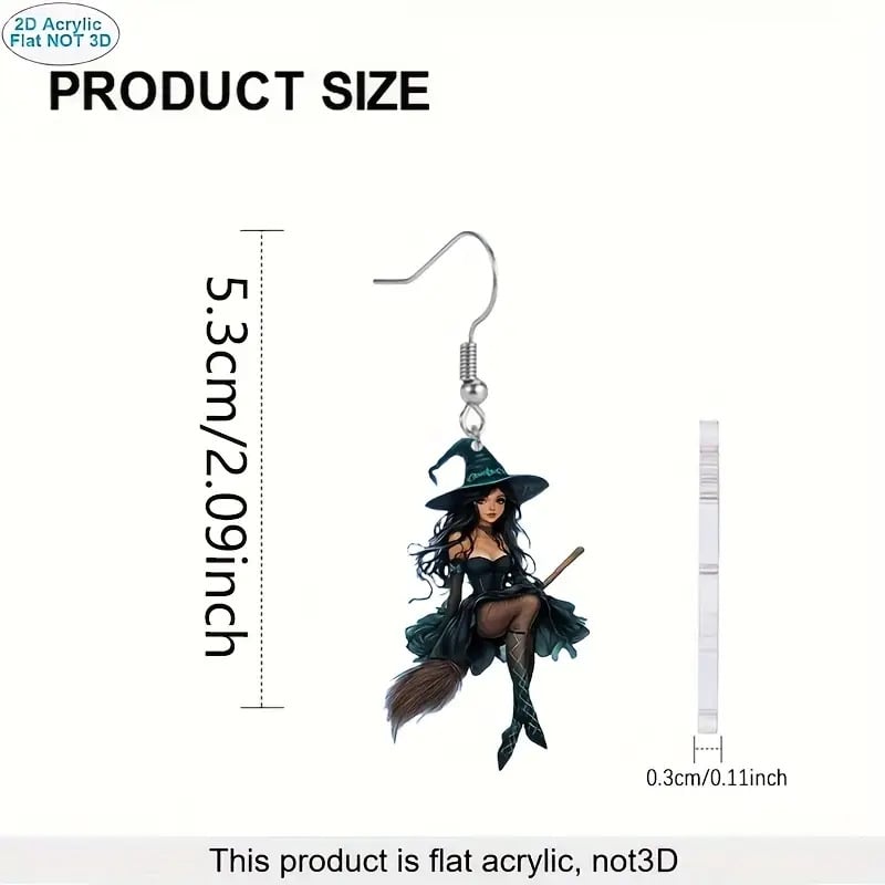 🧙‍♀️✨ Witch on Broom Earrings-tidenox
