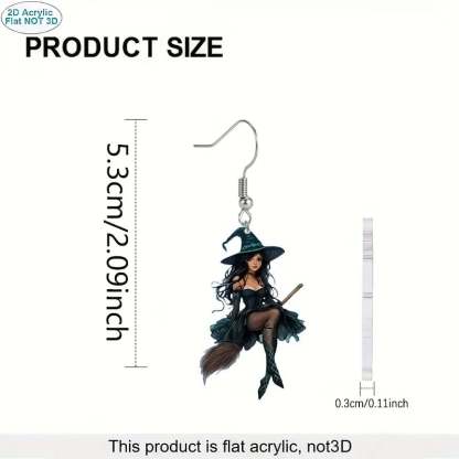 🧙‍♀️✨ Witch on Broom Earrings-tidenox
