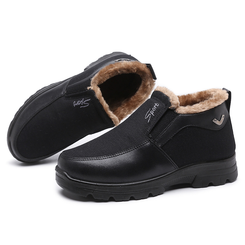 Men's Winter Fleece Waterproof Warm Non-Slip Orthopedic Shoes Snow Ankle Boots (Medical Certification)-tidenox