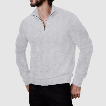 Men's Vintage Zipper Suede Basic Polo Shirt ( NEW )-tidenox