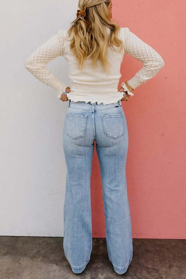 🏆LAST DAY SALE💥 Vintage Wash Plus-Size Jeans — Stretchy, Tummy Control & Straight Leg Fit-tidenox