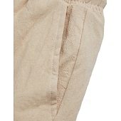 Men's Shorts Linen Shorts Summer Shorts Beach Shorts Drawstring Elastic Waist Multi Pocket Plain Knee Length Outdoor Beach Hawaiian Casual ArmyGreen Black Inelastic-tidenox