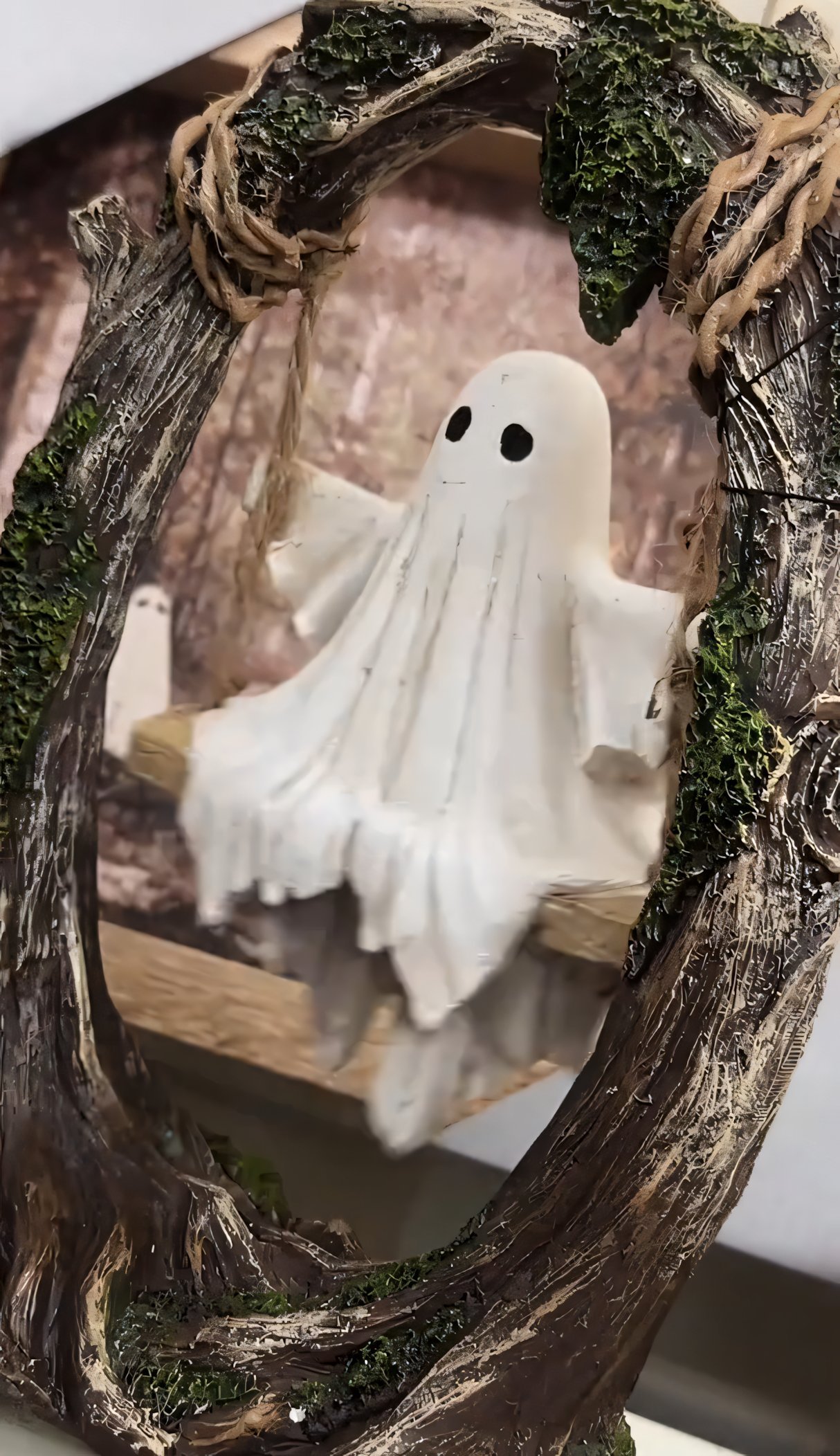 🔥Early Halloween Offer👻2025 Ingredientp®Swinging Shadows: Ghost on a Tree Swing-Whimsical Ghost on a Swing Decoration-tidenox