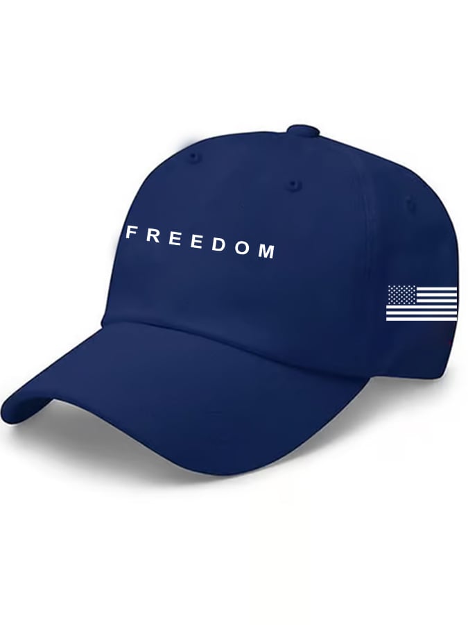 Unisex Freedom American Flag Print Baseball Cap-tidenox