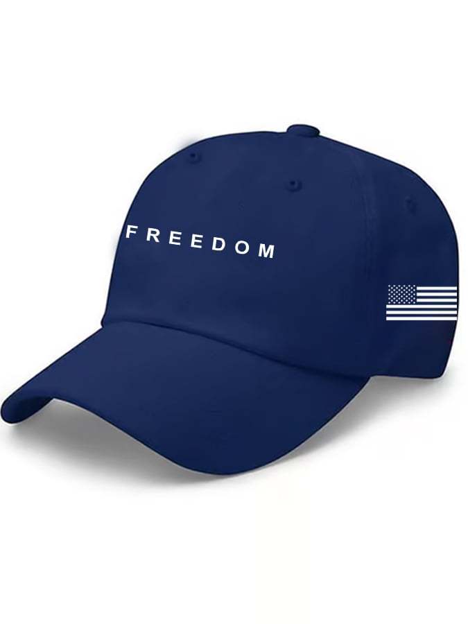 Unisex Freedom American Flag Print Baseball Cap-tidenox
