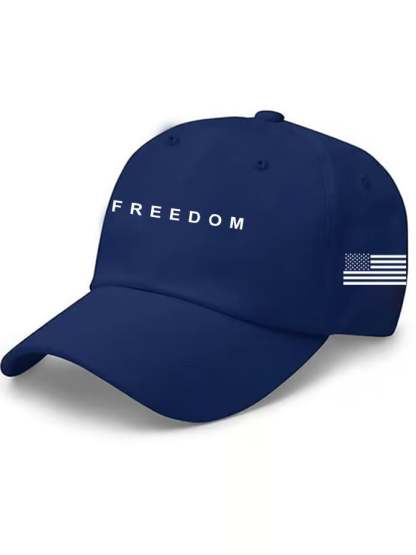 Unisex Freedom American Flag Print Baseball Cap-tidenox