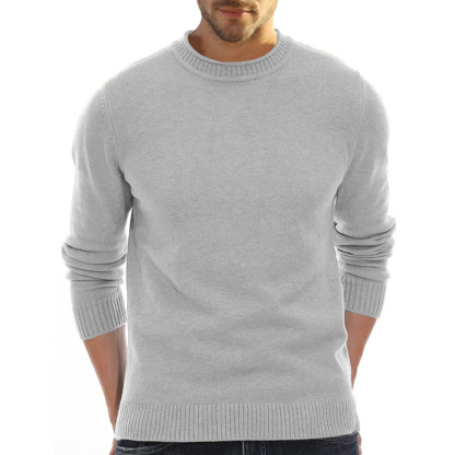 Men's Long Sleeve Crew Neck Sweater Soft Casual Sweater Men's Classic Sweater-tidenox