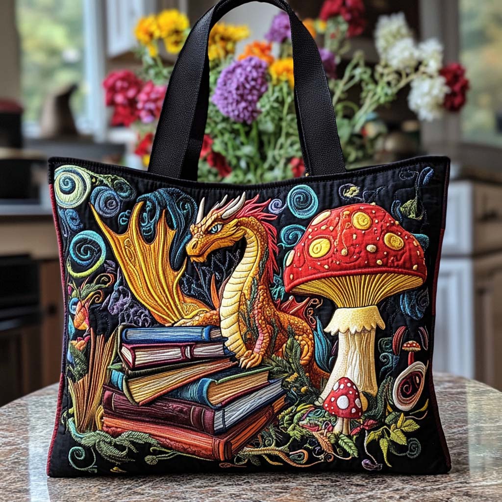 Dragon Ember Glow Quilted Tote Bag NCU0NT8447-tidenox