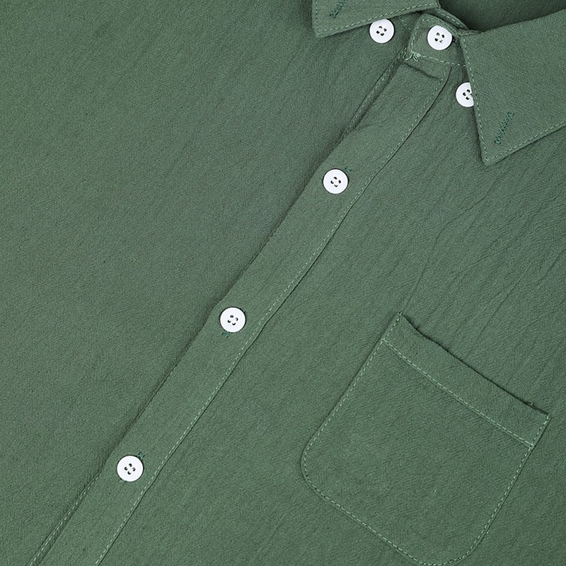 Men's Shirt Linen Shirt Summer Shirt Beach Shirt Button Up Shirt Untucked Shirts Plain Outdoor Street Black White Light Green Pink Long Sleeve Turndown Summer Spring &  Fall Clothing Apparel 2025 - &euro;8.99 &ndash;P7