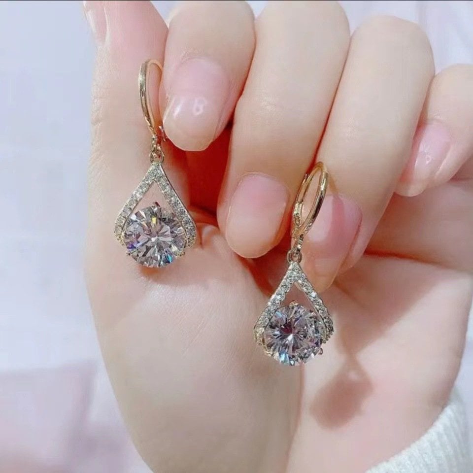 (🔥NEW) Super Sparkling Diamond Geometric Earrings-tidenox
