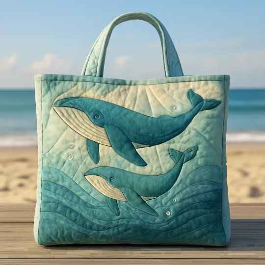 Underwater World Quilted Tote Bag-tidenox